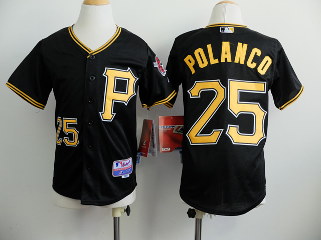Youth Pittsburgh Pirates #25 Polanco Black MLB Jerseys